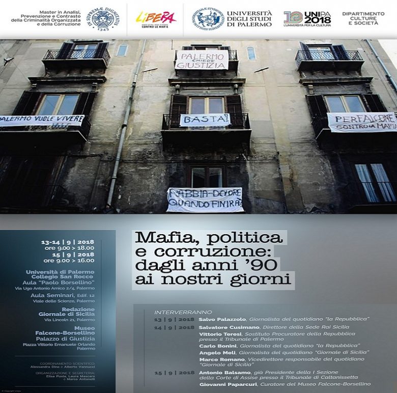 Locandina Giornate di Studio Mafia politica e corruzione 780x772