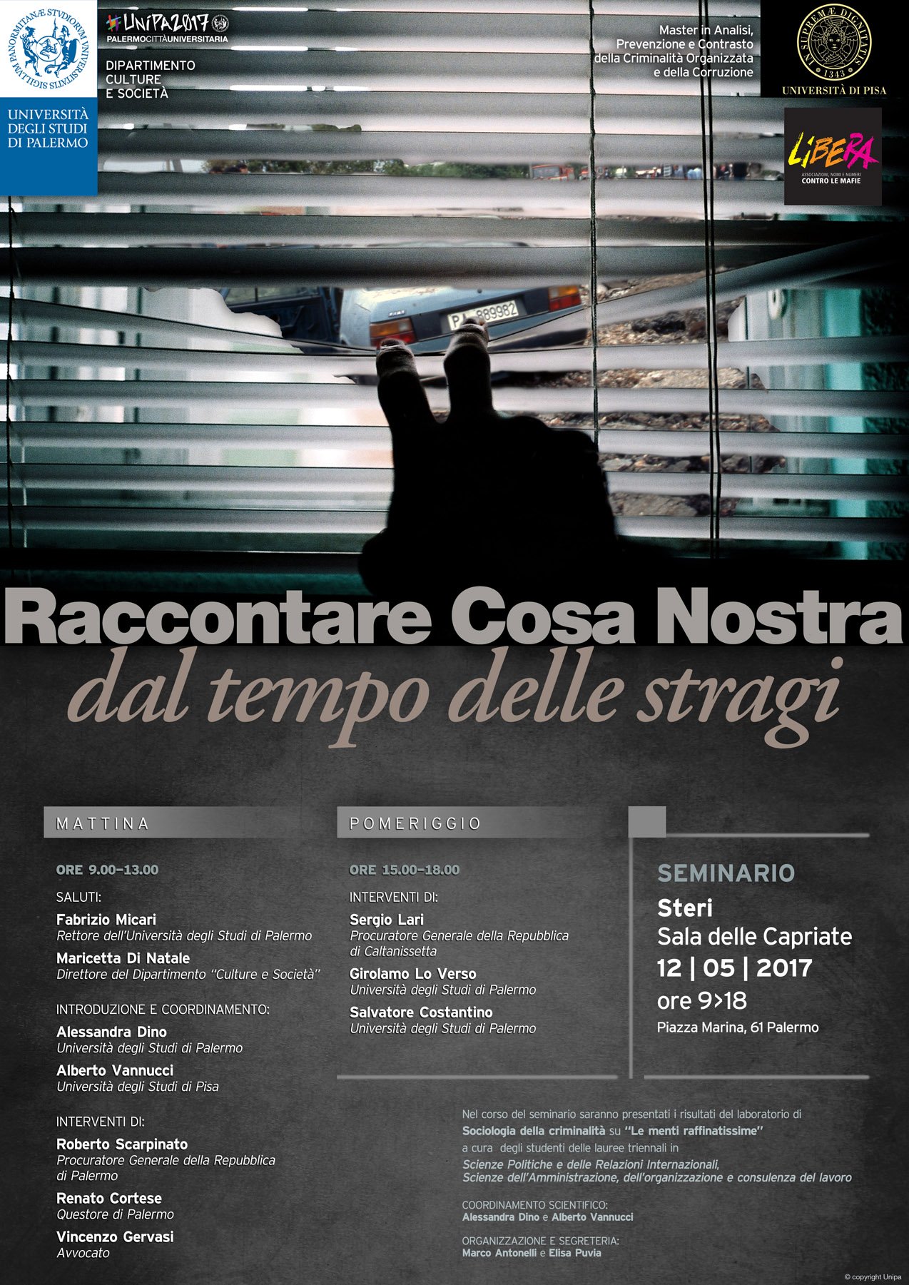 Locandina Raccontare Cosa Nostra dal tempo delle stragi