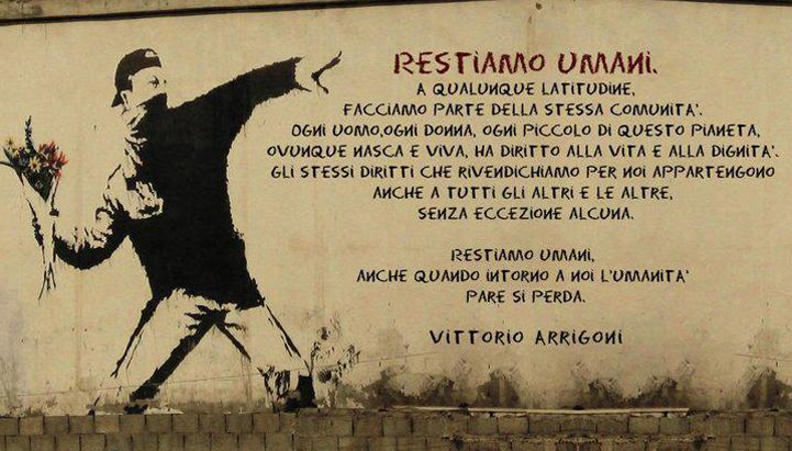 vittorio arrigoni stay human streetart